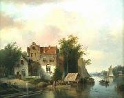 unknow artist European city landscape, street landsacpe, construction, frontstore, building and architecture.053 oil painting picture wholesale